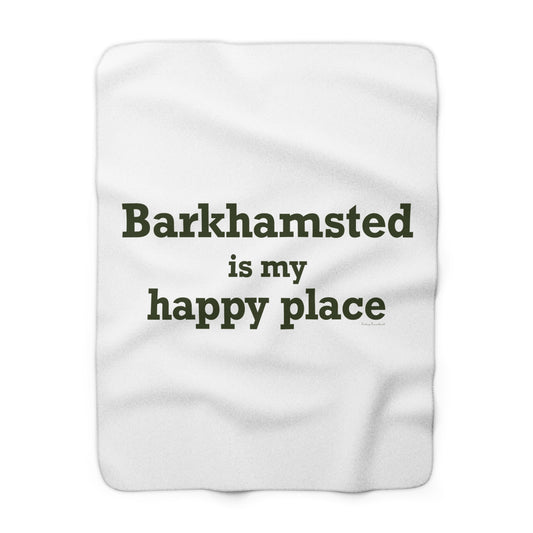 Barkhamsted is my Happy Place Sherpa Fleece Blanket