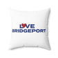 Love Bridgeport Spun Polyester Square Pillow