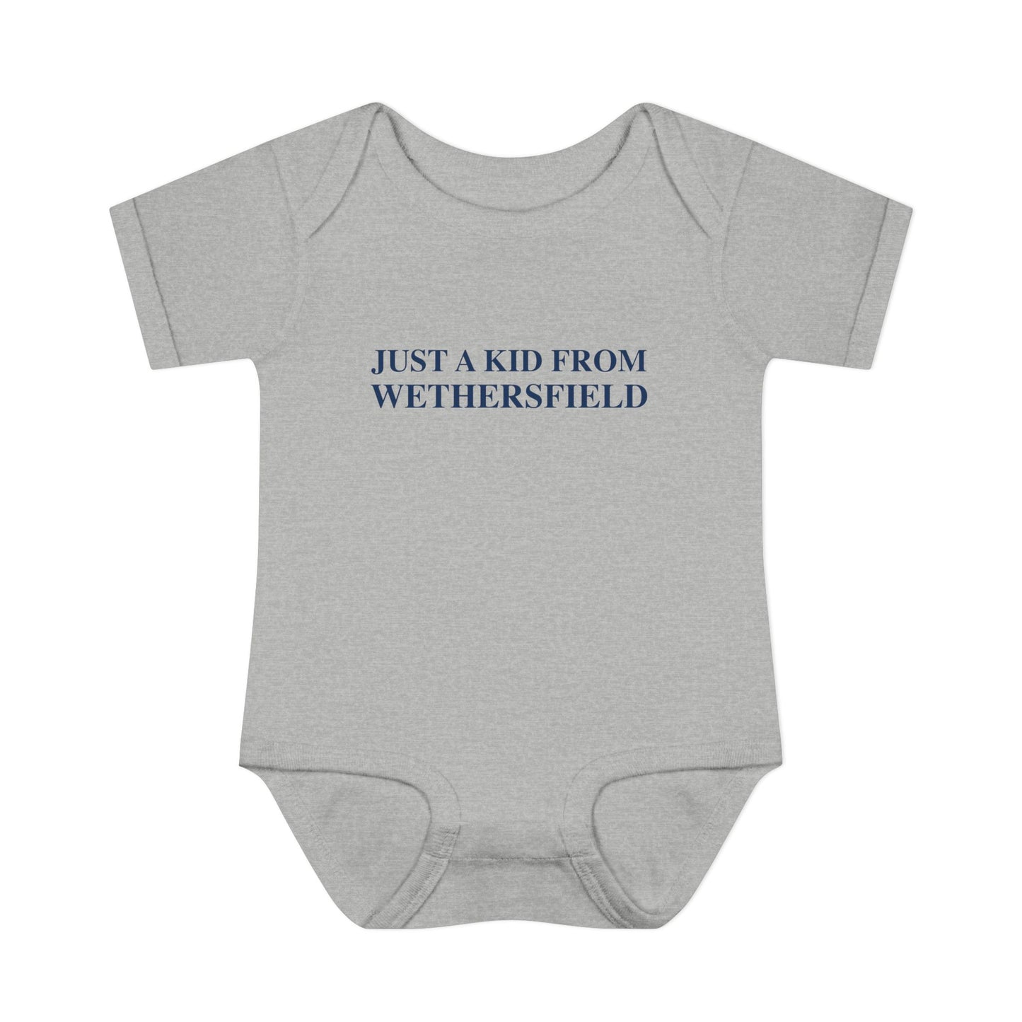 Just a kid from Wethersfield Infant Baby Rib Bodysuit