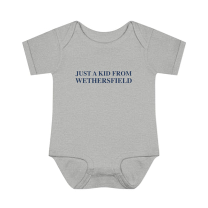 Just a kid from Wethersfield Infant Baby Rib Bodysuit
