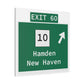 Vintage WCP Exit 60 Sign Matte Canvas, Stretched, 1.25"