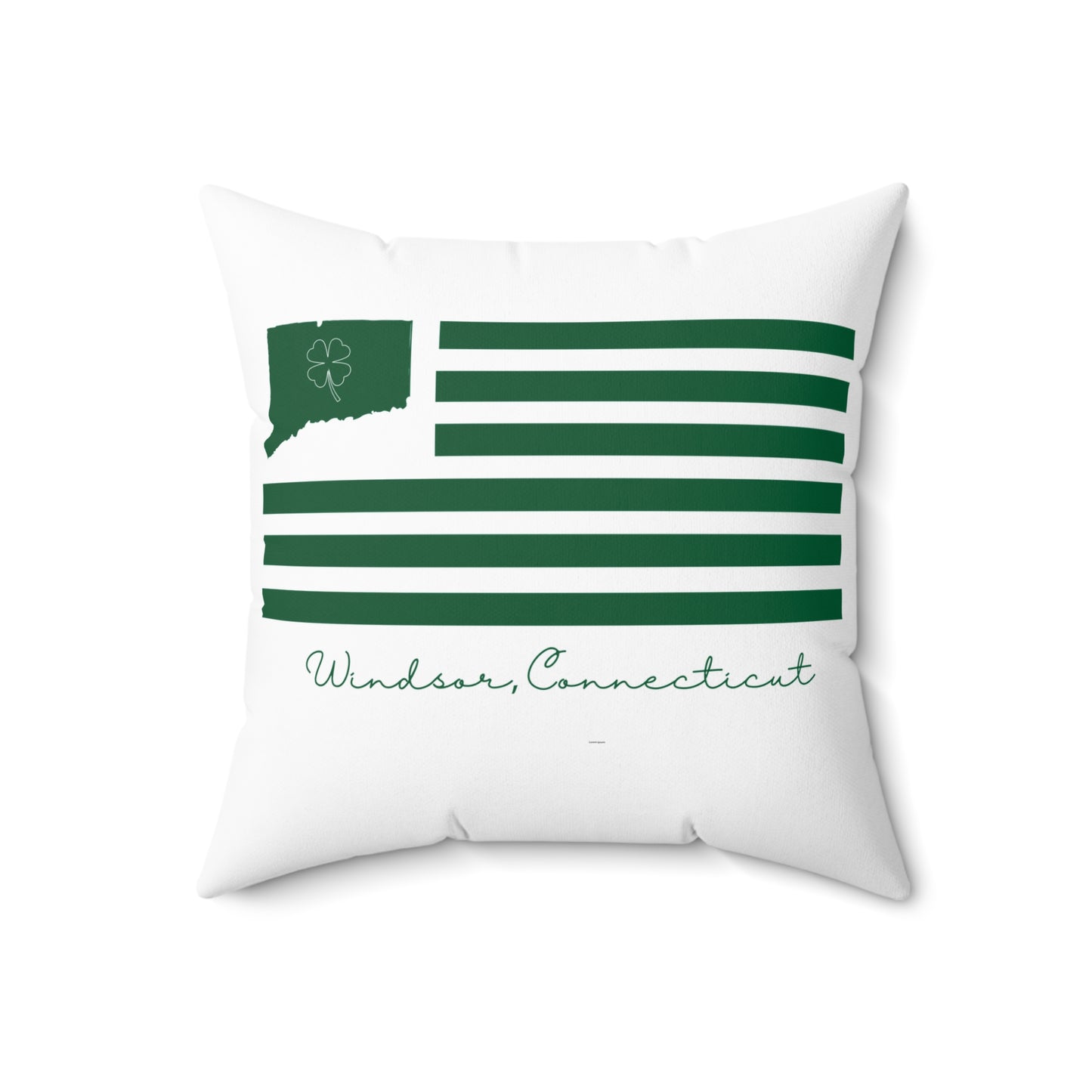 Windsor Connecticut St. Patrick’s Day Flag Spun Polyester Square Pillow