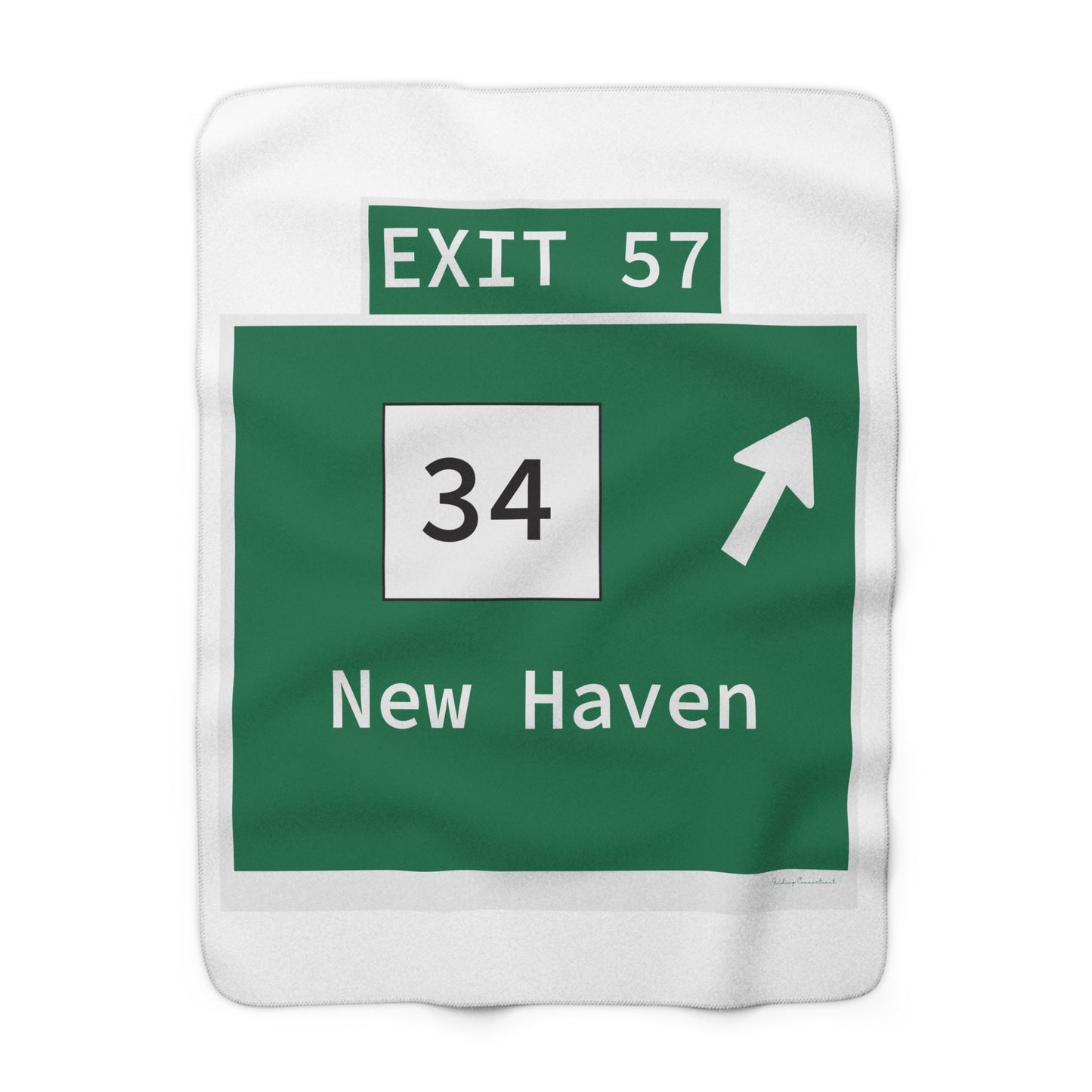 Vintage WCP Exit 57 Sign Sherpa Fleece Blanket