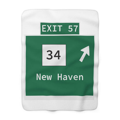 Vintage WCP Exit 57 Sign Sherpa Fleece Blanket