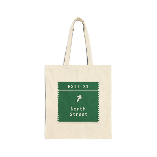 Vintage Merritt Parkway Exit 31 Sign Cotton Canvas Tote Bag