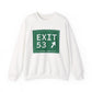 Vintage Exit 53  Merritt Parkway Sign Unisex Heavy Blend™ Crewneck Sweatshirt