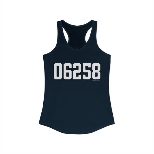 06258 Pomfret CT Zip Code Women's Ideal Racerback Tank Top