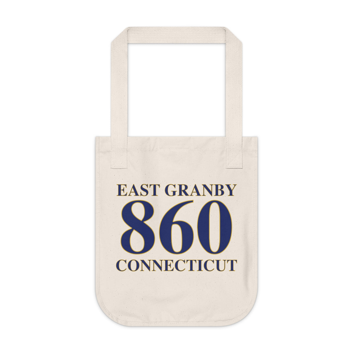 East Granby 860 Connecticut Organic Canvas Tote Bag