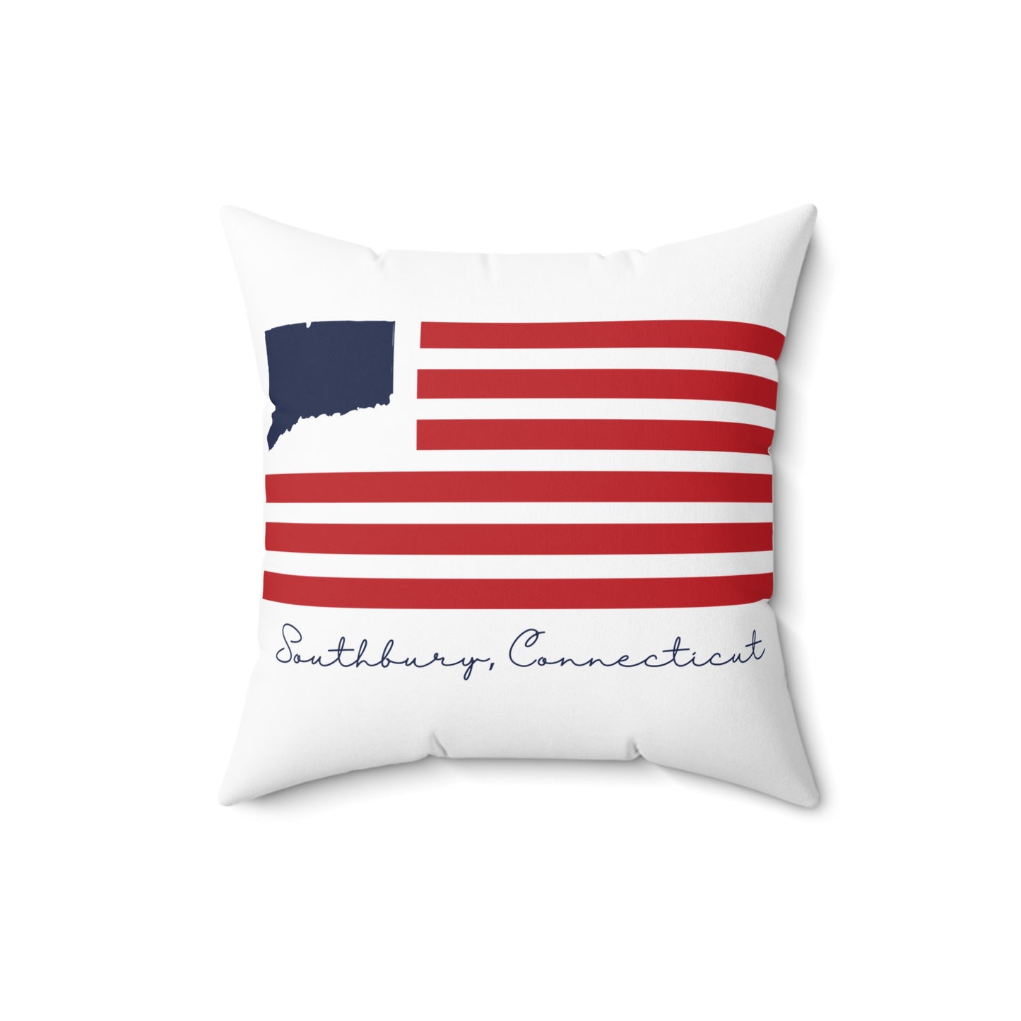 Southbury Connecticut Flag Spun Polyester Square Pillow