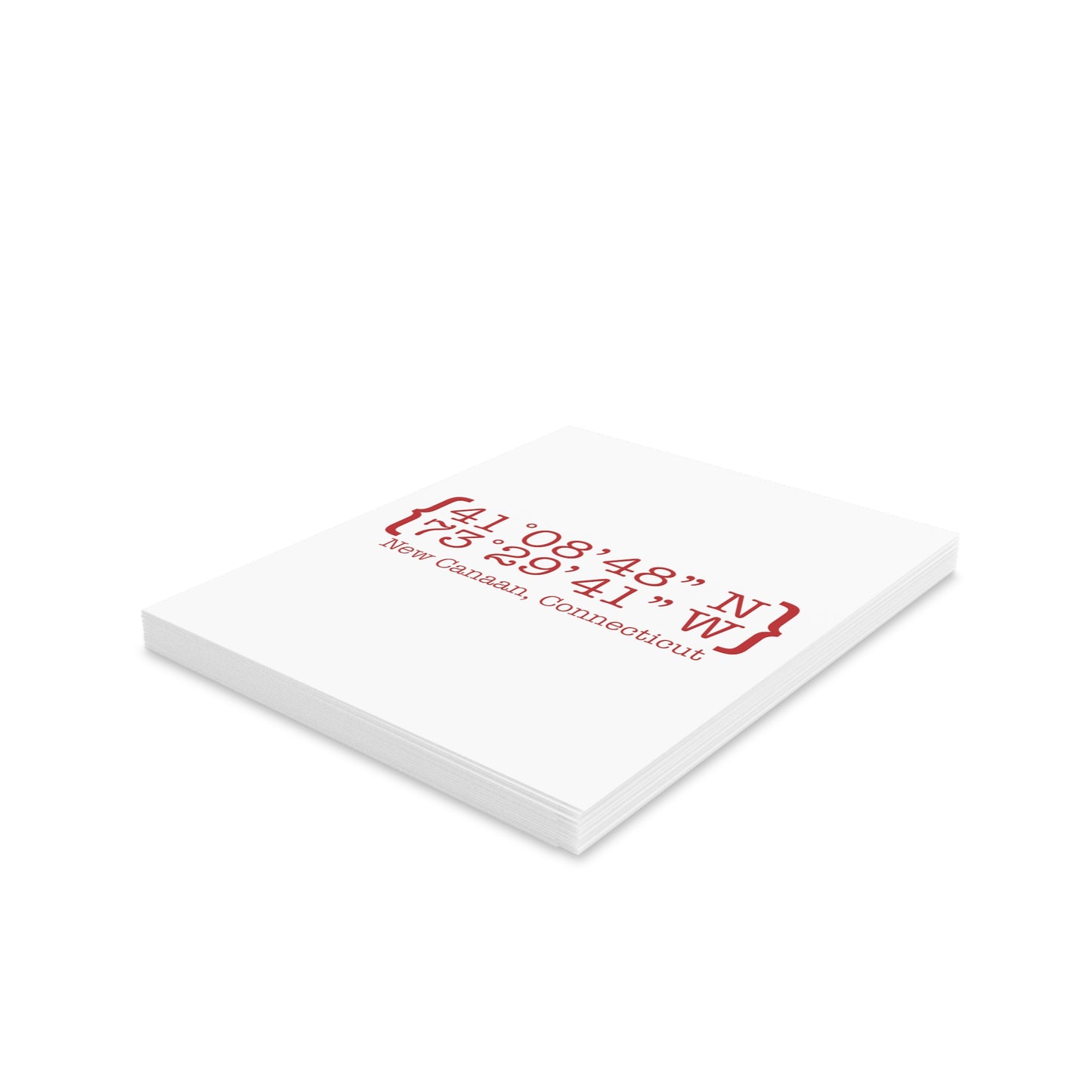 New Canaan Coordinates Greeting Cards