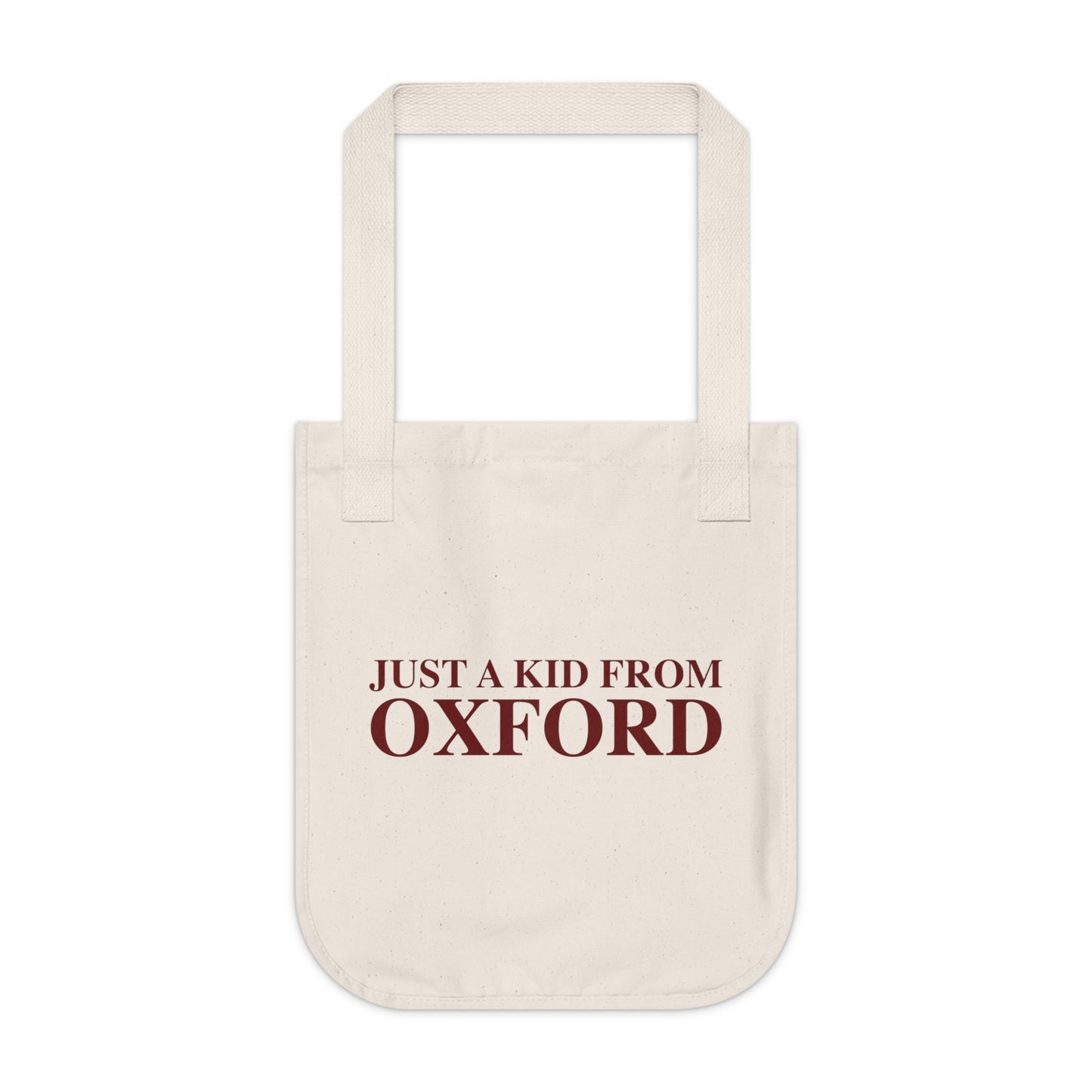 Just a kid from Oxford Organic Canvas Tote Bag