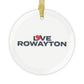 Love Rowayton Glass Ornaments