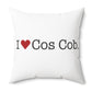 I Heart Cos Cob. Spun Polyester Square Pillow