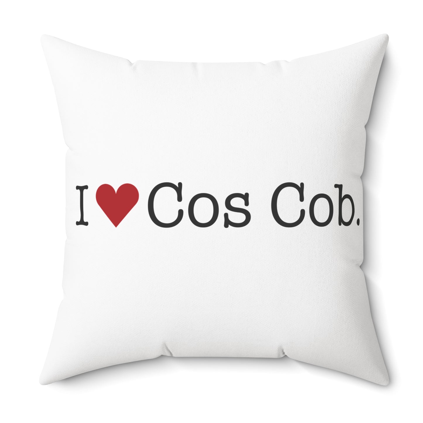 I Heart Cos Cob. Spun Polyester Square Pillow