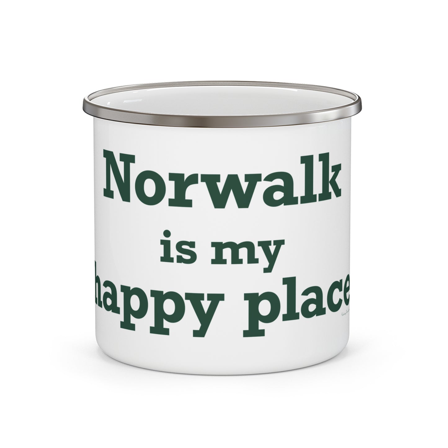 Norwalk is my Happy Place Enamel Camping Mug
