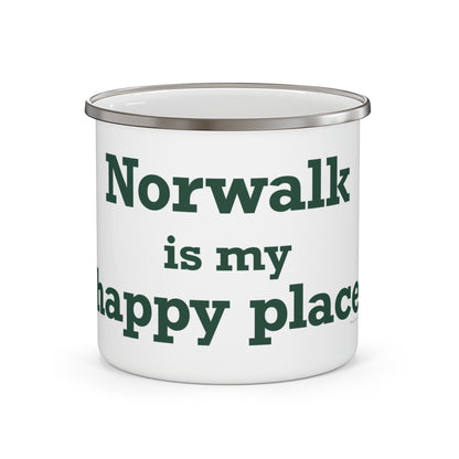 Norwalk is my Happy Place Enamel Camping Mug