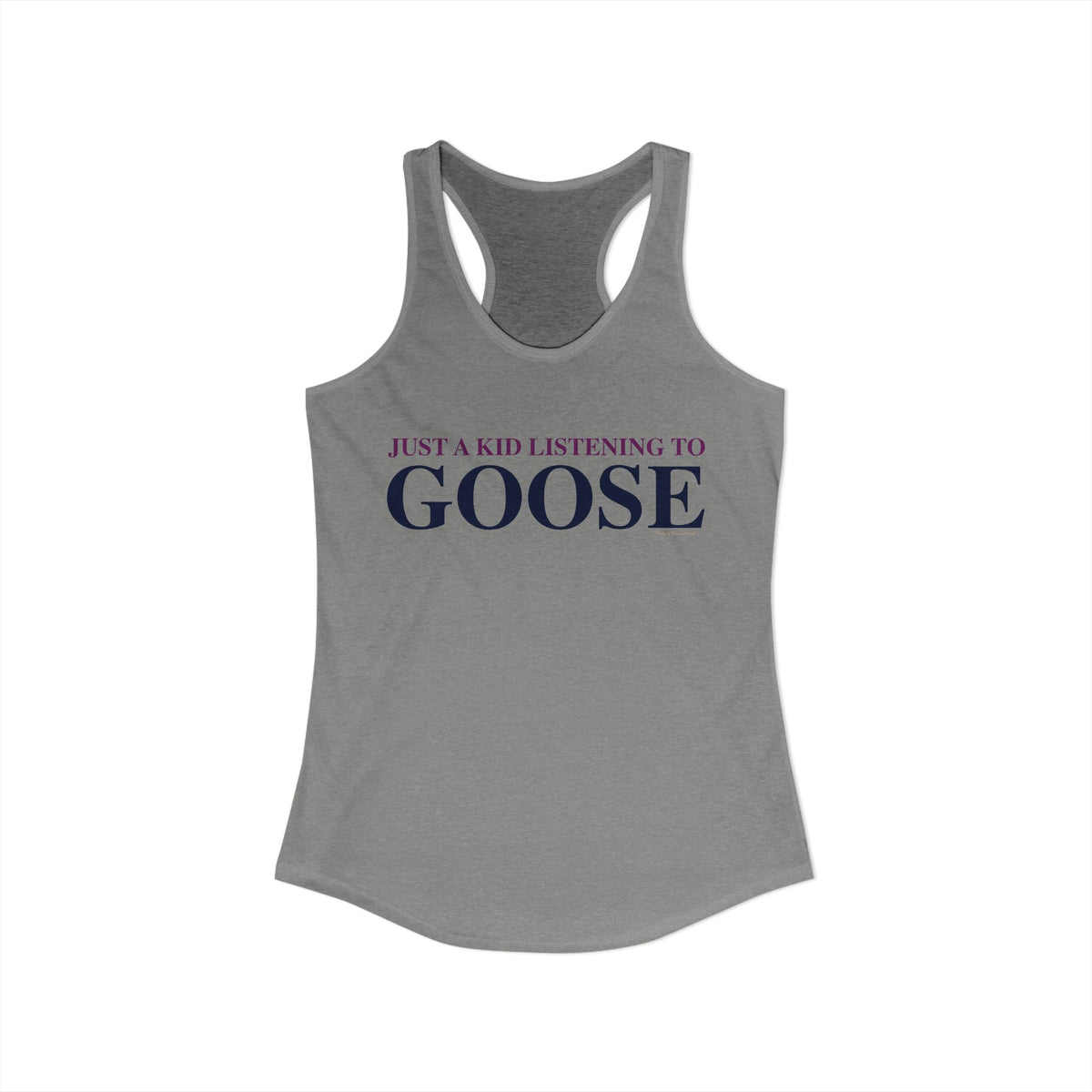 Just a kid listening to Goose - Blue & Purple Women's Ideal Racerback Tank Top