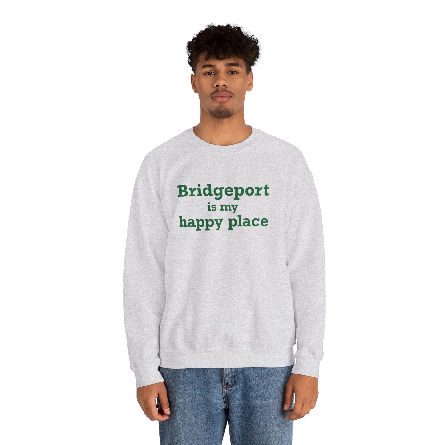 Bridgeport Is My Happy Place Unisex Heavy Blend™ Crewneck Sweatshirt