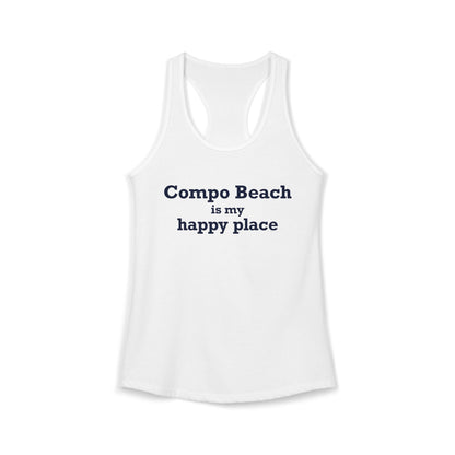 Compo Beach Is My Happy Place  Women's Ideal Racerback Tank Top