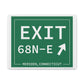 Vintage Exit 68N-E WCP Sign Matte Canvas, Stretched, 1.25"