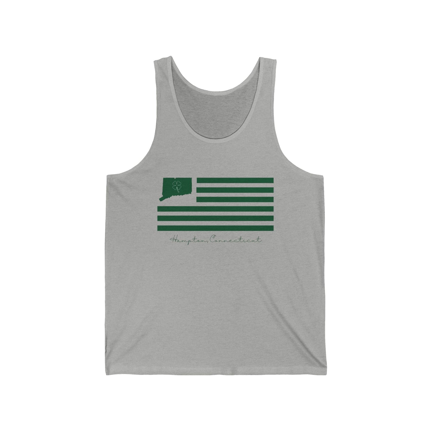 Hampton Connecticut St. Patrick’s Day Flag Unisex Jersey Tank Top