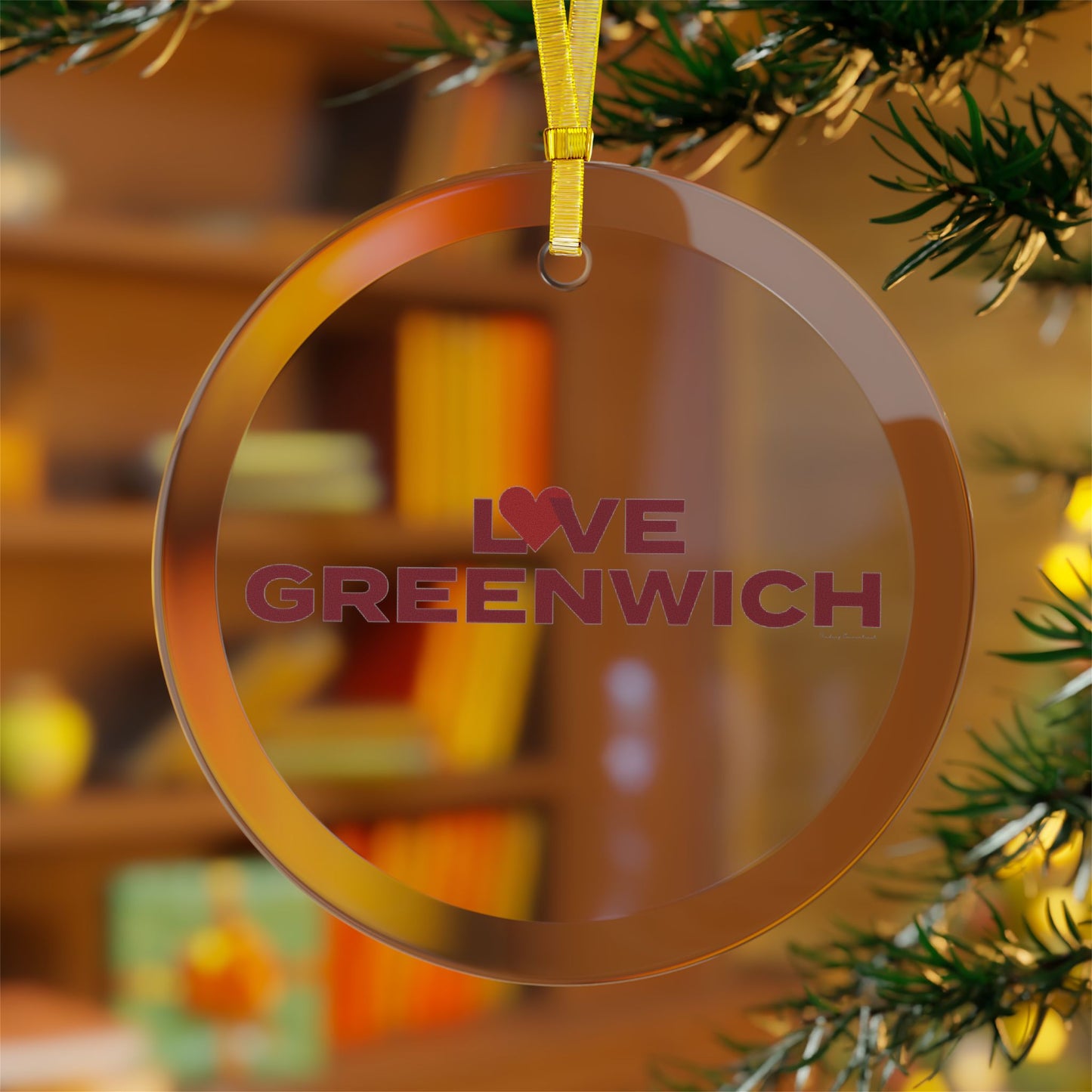 Love Greenwich Glass Ornaments