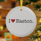 I Heart Easton. Glass Ornaments