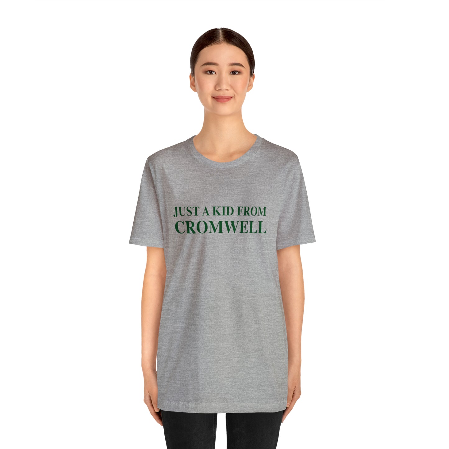 Just a kid from Cromwell Unisex Jersey Short Sleeve T-Shirt (green)