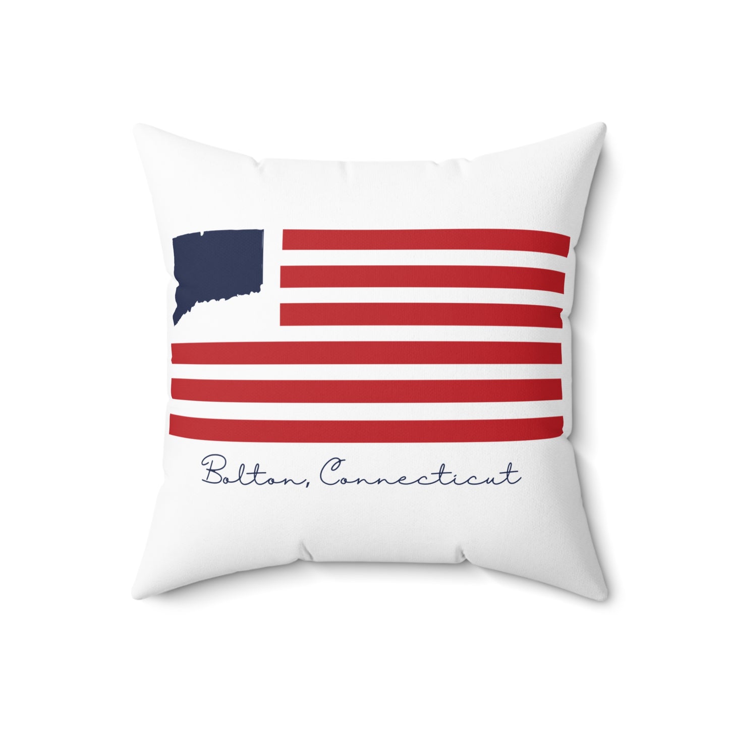 Bolton Connecticut Flag Spun Polyester Square Pillow