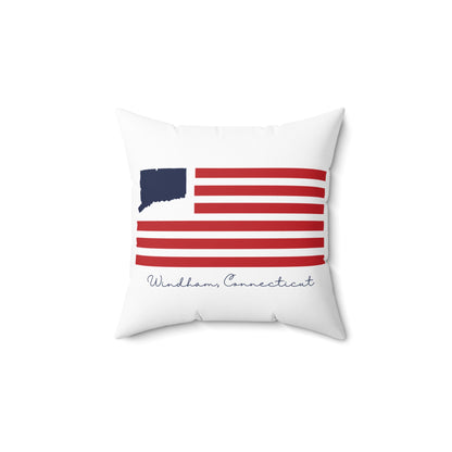 Windham Connecticut Flag Spun Polyester Square Pillow