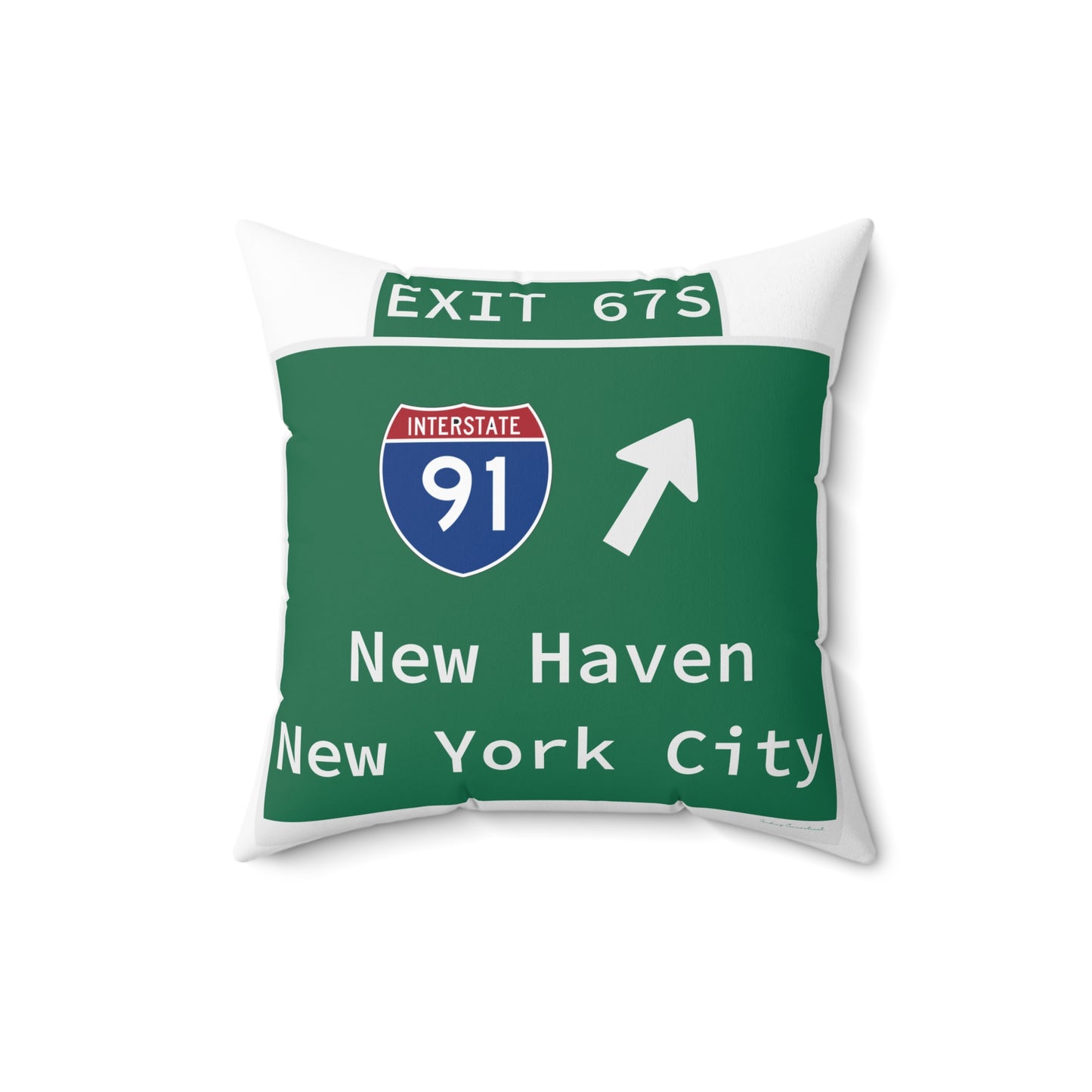 Vintage WCP Exit 67S Sign Spun Polyester Square Pillow