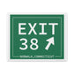 Vintage Exit 38 Merritt Parkway Sign Matte Canvas, Stretched, 1.25"