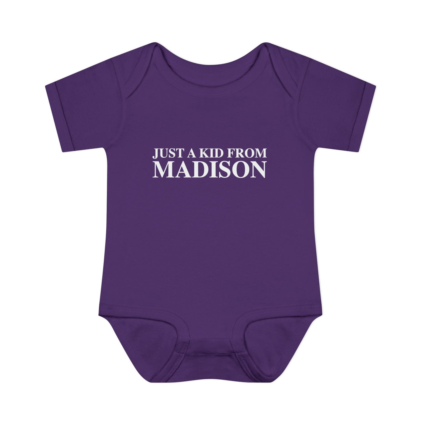 Just a kid from Madison Infant Baby Rib Bodysuit