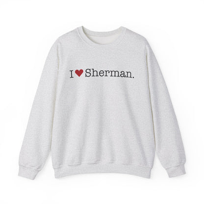 I Heart Sherman. Unisex Heavy Blend™ Crewneck Sweatshirt