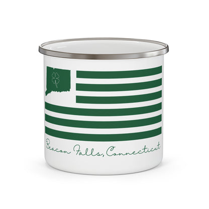 Beacon Falls Connecticut St. Patrick’s Day Flag Enamel Camping Mug