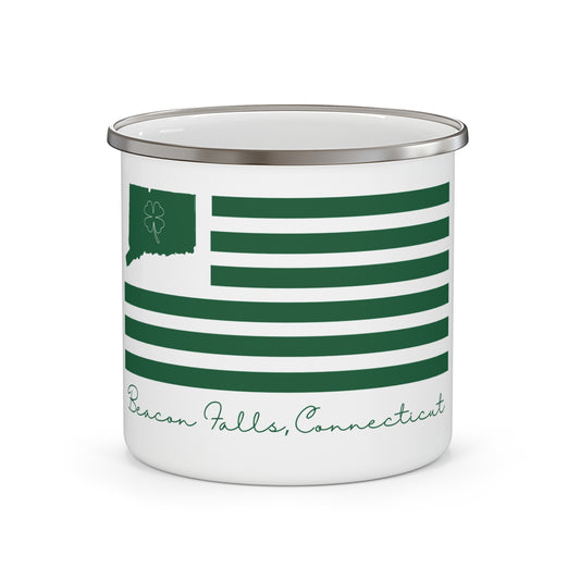 Beacon Falls Connecticut St. Patrick’s Day Flag Enamel Camping Mug