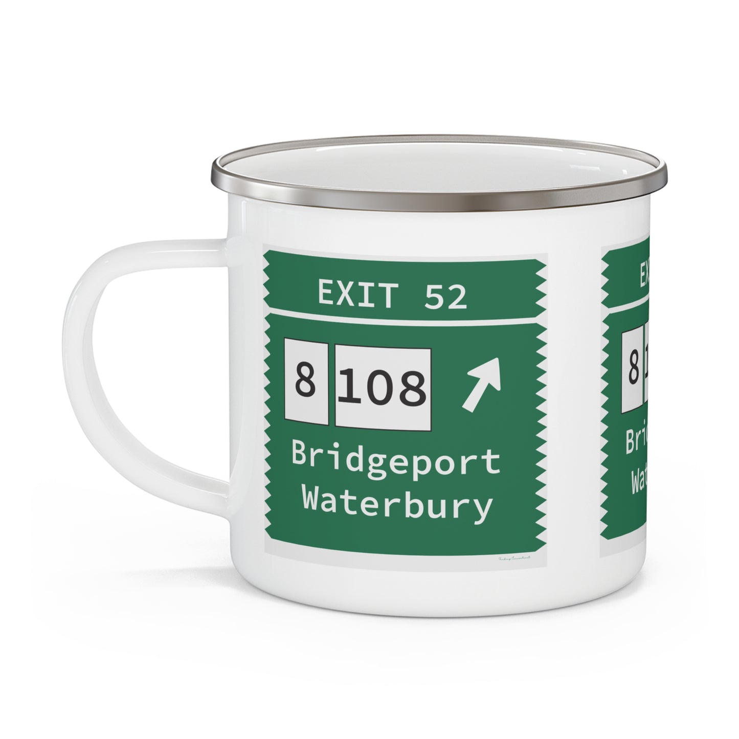 Vintage Merritt Parkway Exit 52 Sign Enamel Camping Mug
