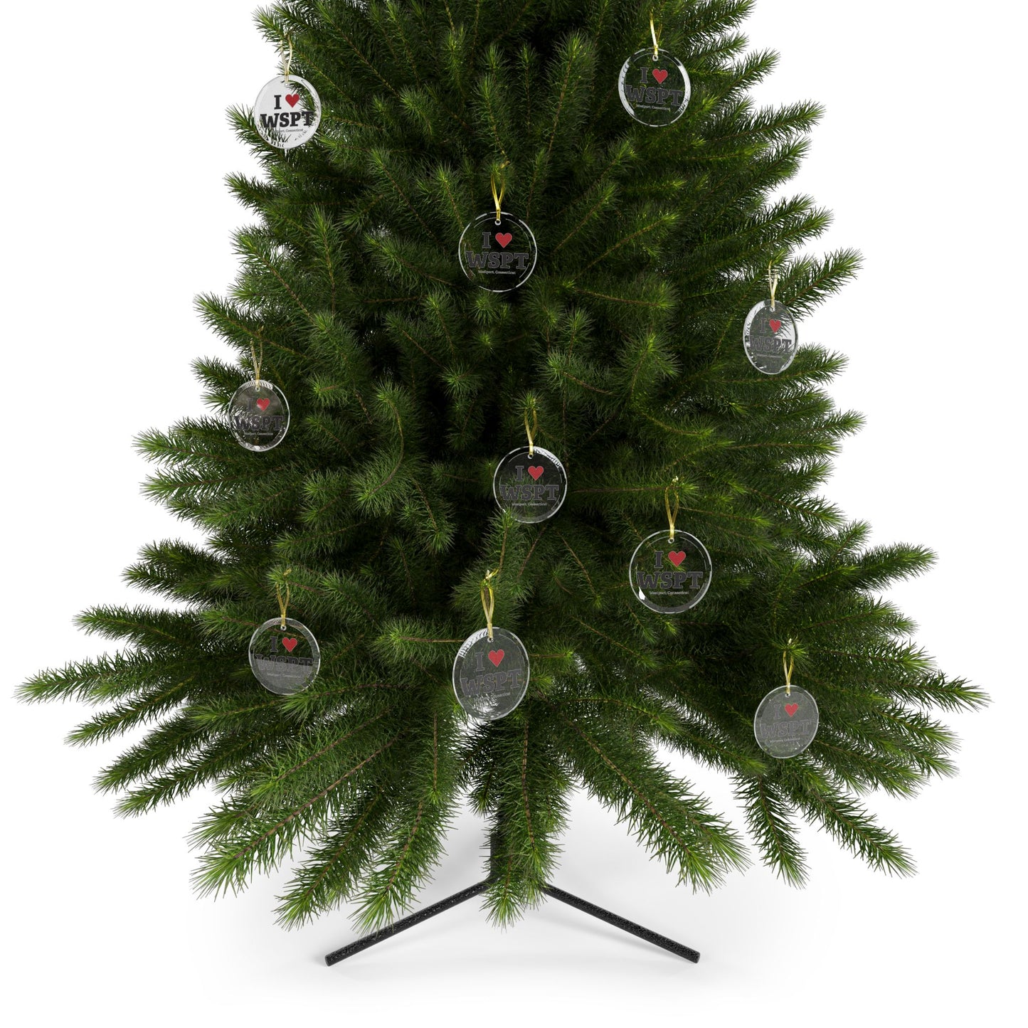 I Heart WSPT Glass Ornaments