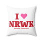 I Heart NRWK Spun Polyester Square Pillow