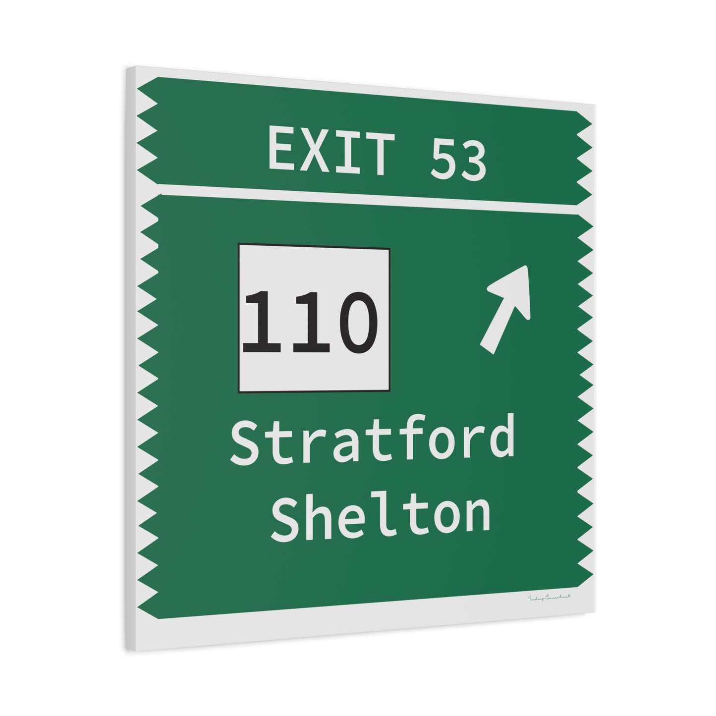 Vintage Merritt Parkway Exit 53 Sign Matte Canvas, Stretched, 1.25"