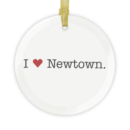 I Heart Newtown. Glass Ornaments