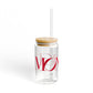 41 Tilt Monroe Glass Can with Straw and Lid, 16oz