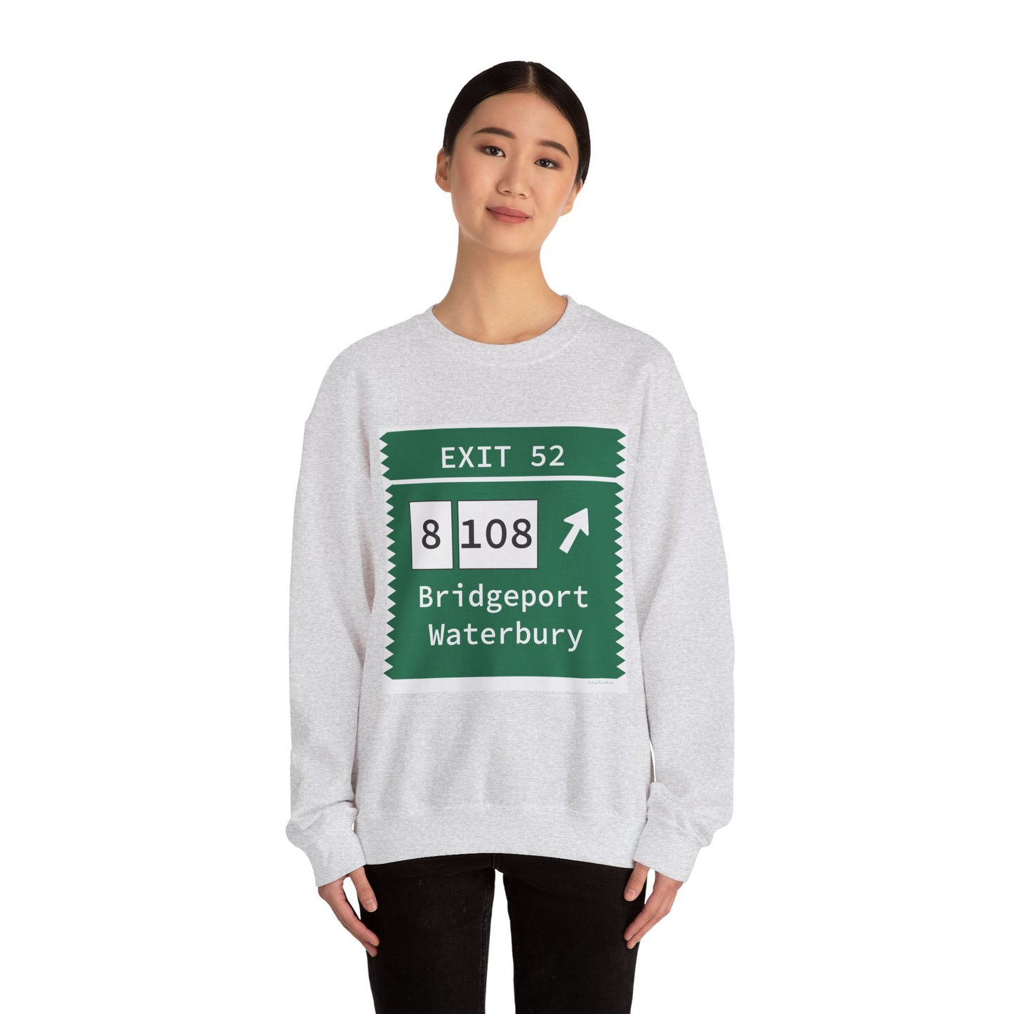 Vintage Merritt Parkway Exit 52 Sign Unisex Heavy Blend™ Crewneck Sweatshirt
