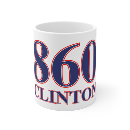 860 Clinton Red, White & Blue Mug 11oz