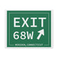 Vintage Exit 68W WCP Sign Matte Canvas, Stretched, 1.25"