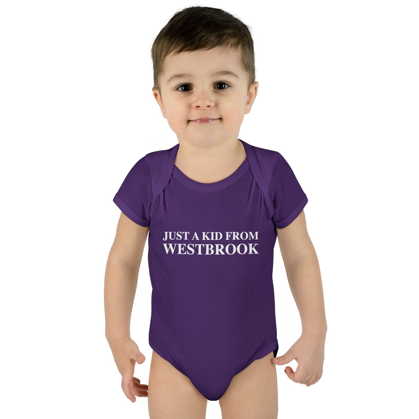 Just a kid from Westbrook Infant Baby Rib Bodysuit
