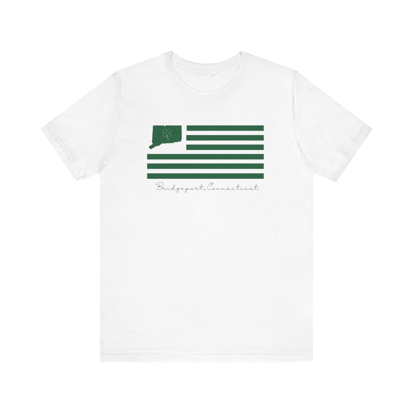 Bridgeport Connecticut St. Patrick's Day Flag Unisex Jersey Short Sleeve T-Shirt