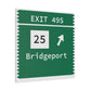 Vintage Merritt Parkway Exit 49S Sign Matte Canvas, Stretched, 1.25"