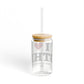I Heart BTHL Glass Can with Straw and Lid, 16oz