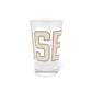 Goose Zip Code Cream & Purple Pint Glass, 16oz